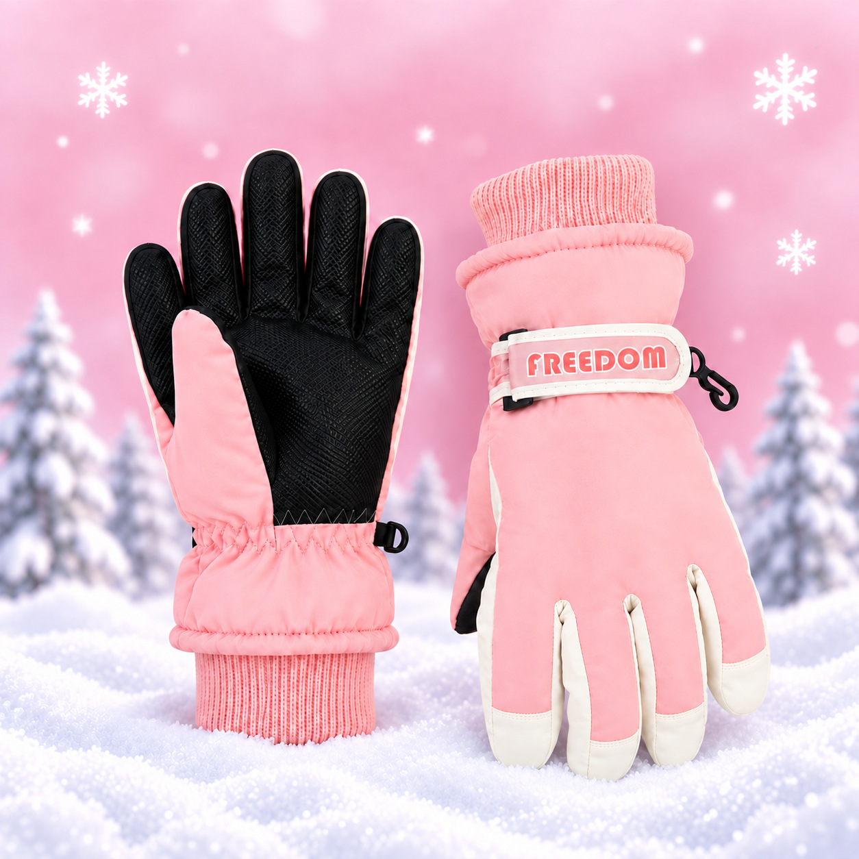 Niños de 3 - 12 años de edad en invierno, guantes de pantalla táctil a prueba de frío a prueba de agua a prueba de viento, antideslizante y caliente para esquiar y jugar con seda image 5