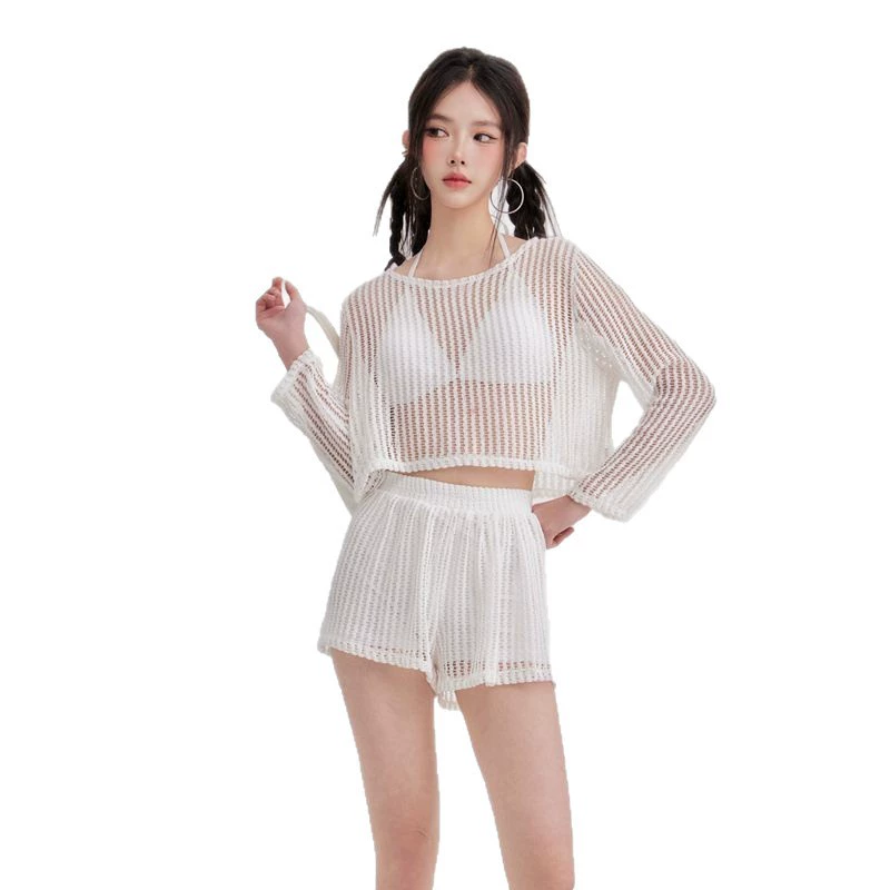 Раздел плавательный костюм, комплект, кружевной рукав long-sleeve, набор из 3 предметов, интернет-знаменитость