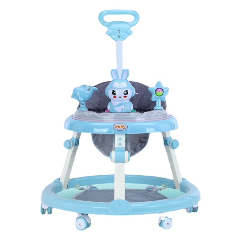 Andador para bebé música multifuncional antivuelco plegable 6-18 meses andador para bebé