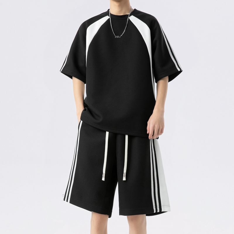 Nuevos productos de verano nuevos pantalones cortos de mangas cortas sueltos de dos piezas conjuntos (se puede dividir solo) TZ837
