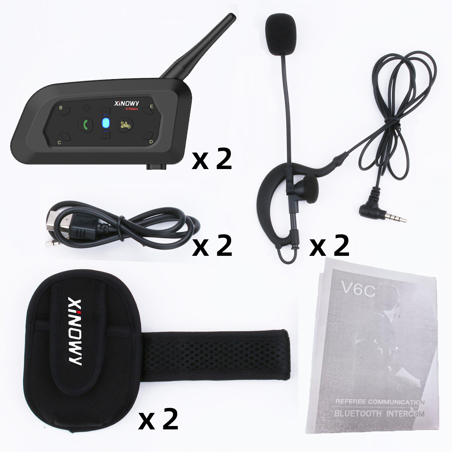 Xinowyv6Cpro Football Referee Intercom Headset Football Intercom Outdoor Intercom Badminton Sports Intercom