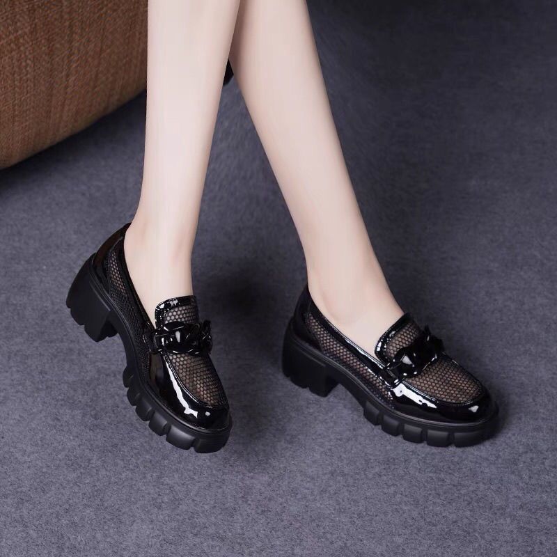 Slip-On Mesh Loafers for Women, New Summer Style, Hollow Breathable Single Shoes, Platform Thick-Soled Soft-Surface Sandals for Women, New Products Slip-On Mesh Loafers for Women, New Summer Style, Hollow Breathable Single Shoes, Platform Thick-Soled Soft-Surface Sandals for Women, New Products