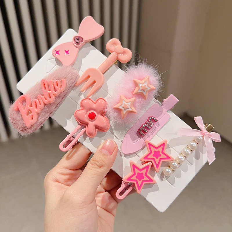 Red de Internet para niños horquilla tocado 2025 nueva niña horquilla niña linda bebé flequillo clip de cabello roto