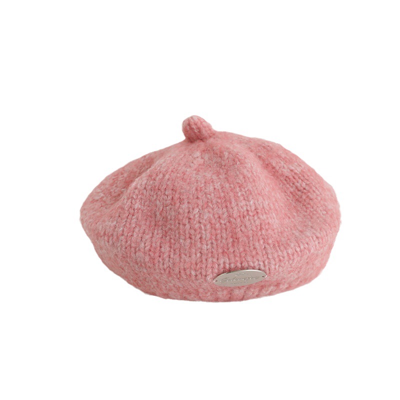 Unisex Children's hats Fall/Winter Tide Plain knit artist hats Retro berets for boys and girls_voghion.com