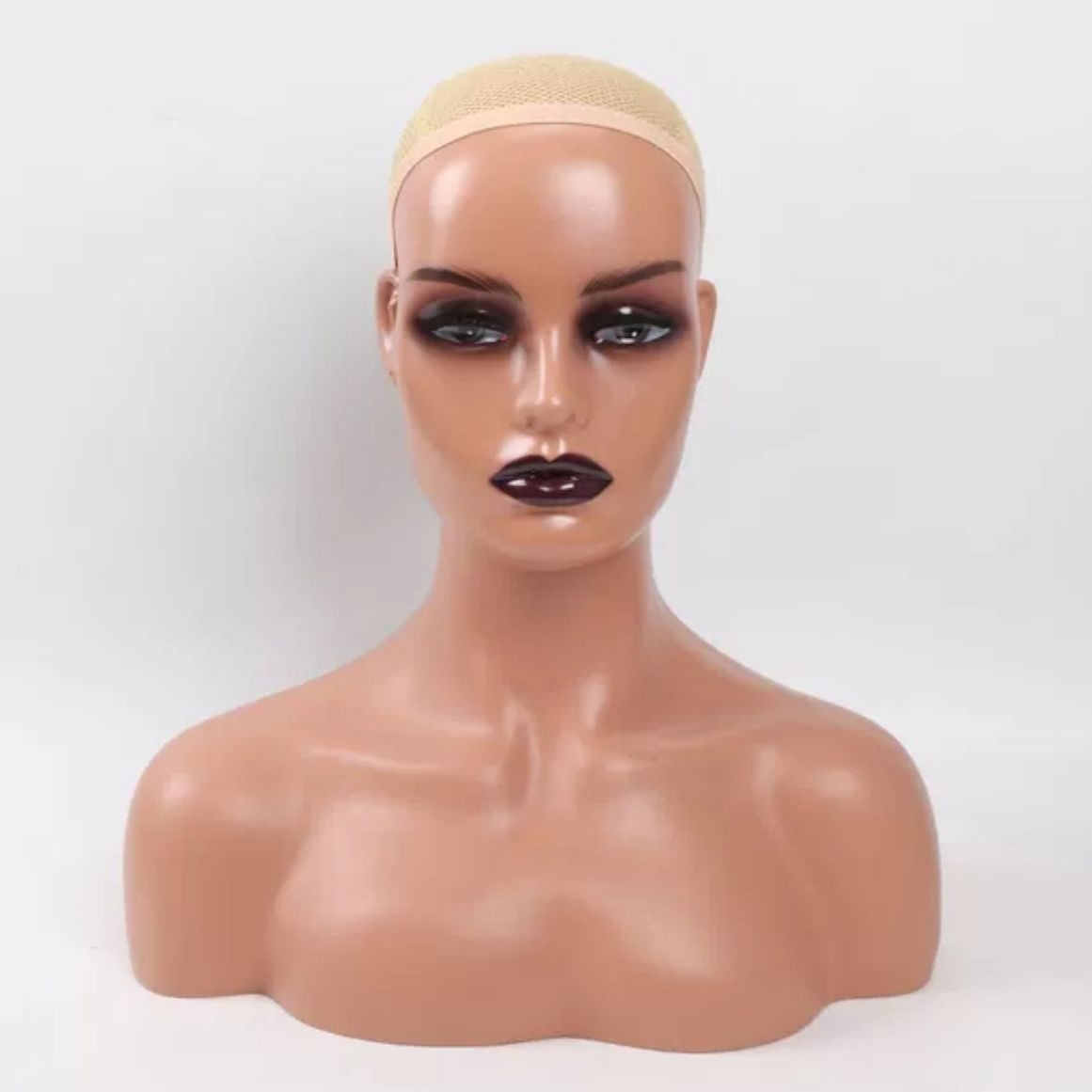 Maniquí Cabeza Femenina para Pelucas y Sombreros de Plástico para Exhibición y Fotografía