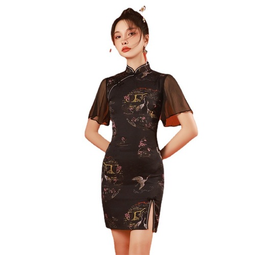 Chinese Dresses Qipao for women  feifei sleeve split brief paragraph qipao dress modern version improved cheongsam Chinese wind