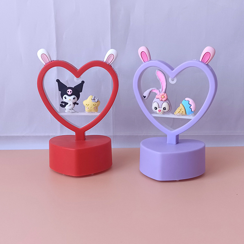 Cute Heart Small Night Led Table Lamp Bedside Lighting display picture 9