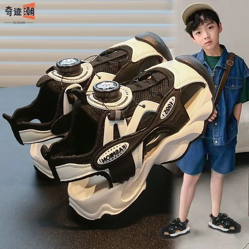 Boys' Sandals 2026 Summer New Style Soft-Soled Non-Slip Beach Shoes Kidsren's Wear-Resistant Sandals and Slippers Handsome Boys' Shoes