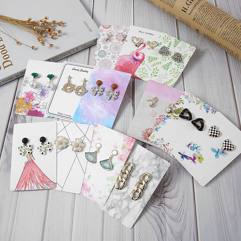 跨境批发400g铜版纸耳环项链套卡手工饰品包装展示卡耳坠耳钉卡纸