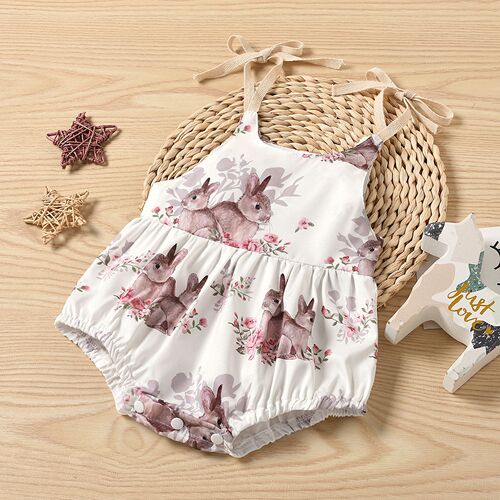 Cross-border exclusive 2024 white rabbit print camisole GL2133#