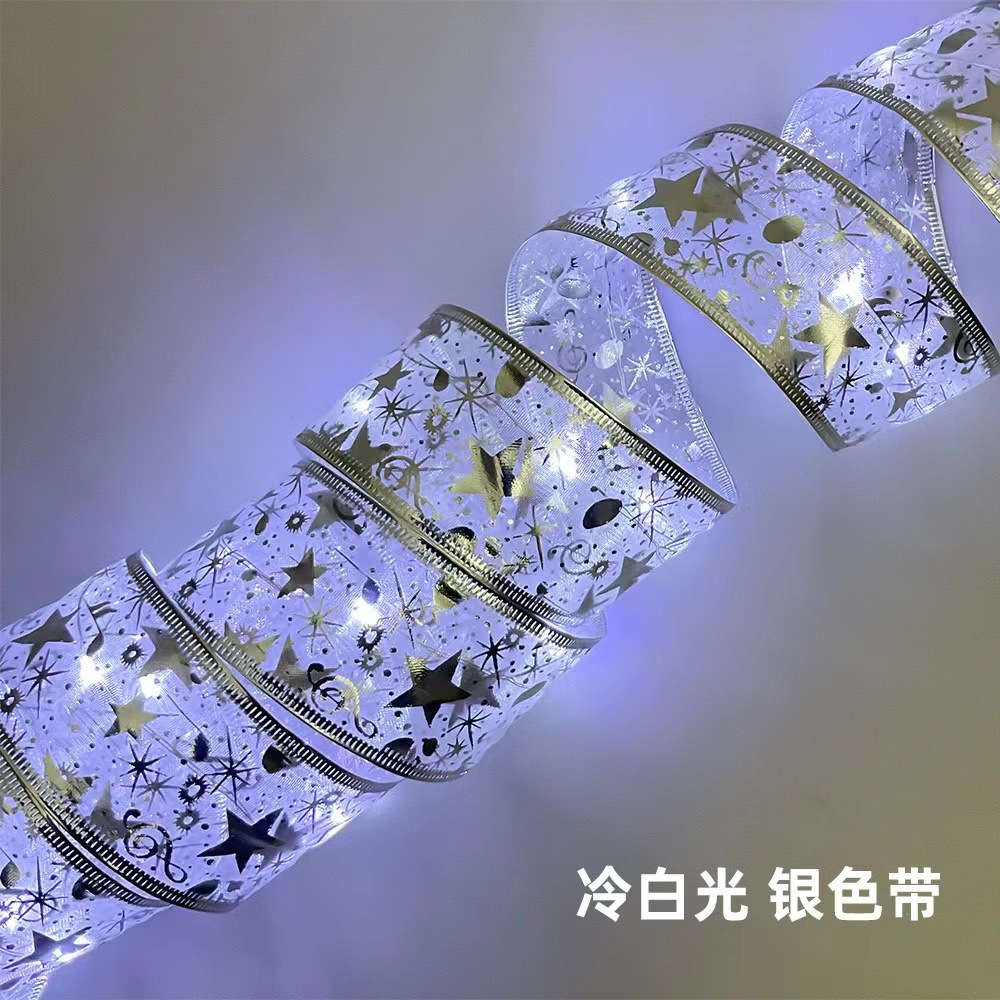 Nuevos productos transfronterizos LED alambre de cobre seda string luz de cinta de Navidad arco luz de cinta de color árbol de Navidad luz decorativa