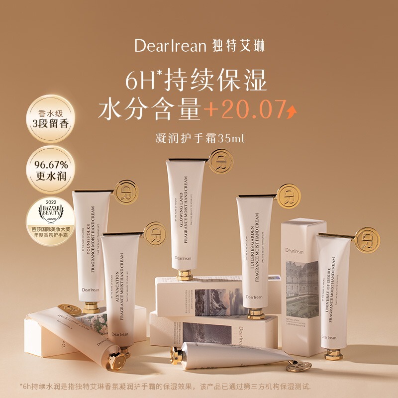 Unique Irene Condensing Fragrance Hand Cream Is Long-Lasting Moisturizing and Hydrating, Refreshing and Non-Greasy in Winter for Men and Women