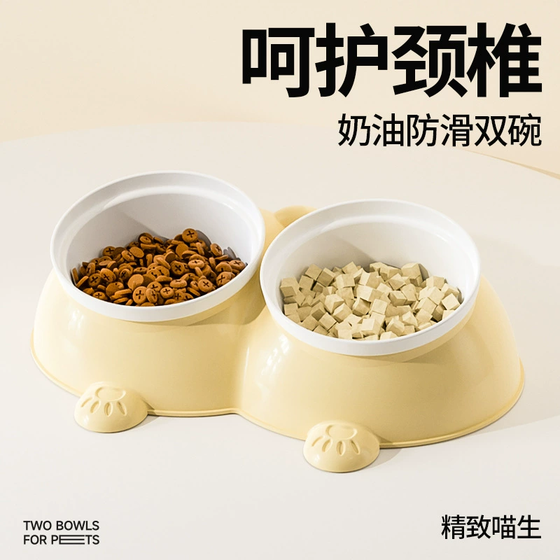 Миска для собак корги, двойная миска с защитой от проливания, 2-в-1, поилка для домашних животных, большая миска для собак корги, товары для животных