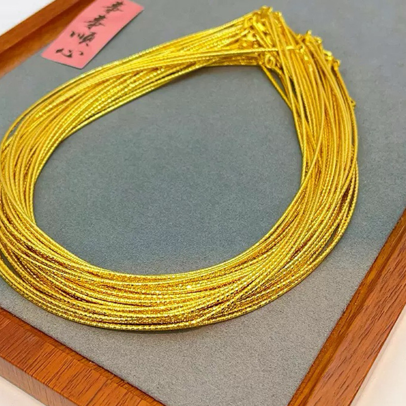 24K Gold-Plated Necklace with Strong Color Retention, Same Style as Gold Stores, Versatile and Fashionable, DIY Customizable with Lanyard for Women 24K Gold-Plated Necklace with Strong Color Retention, Same Style as Gold Stores, Versatile and Fashionable, DIY Customizable with Lanyard for Women