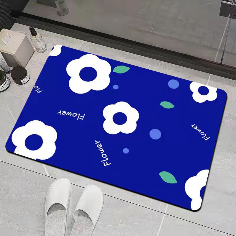 Diatom mud bathroom floor mat bathroom absorbent non-slip door mat Internet celebrity Klein blue floor mat toilet door mat
