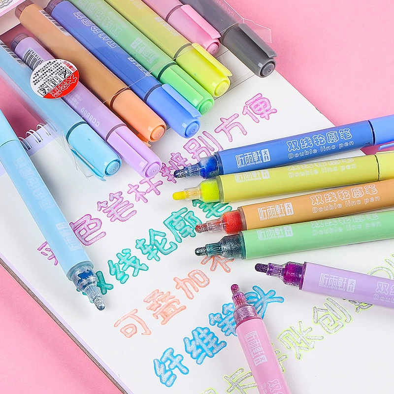 Fluorescence shiny three dimensional two-color set, 12 colors