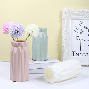 Ins Style Creative Plastic Vase Advanced Sense Diamond Origami Dry and Wet Flower Vase Living Room Decorative Glaze Flower Arrange