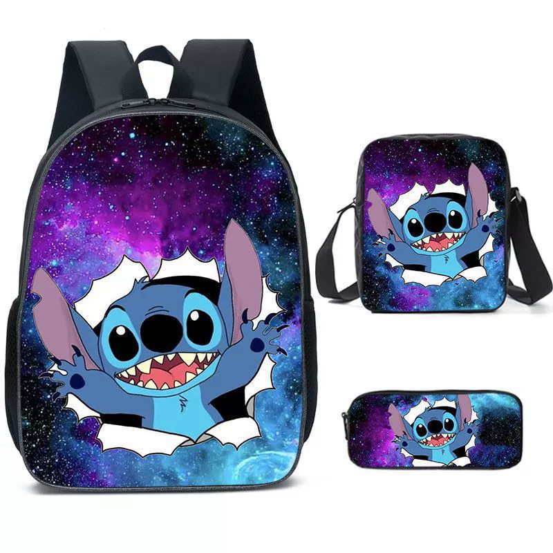 Cartoon backpack 3‑piece set — backpack, shoulder bag and pencil case, multistyle options