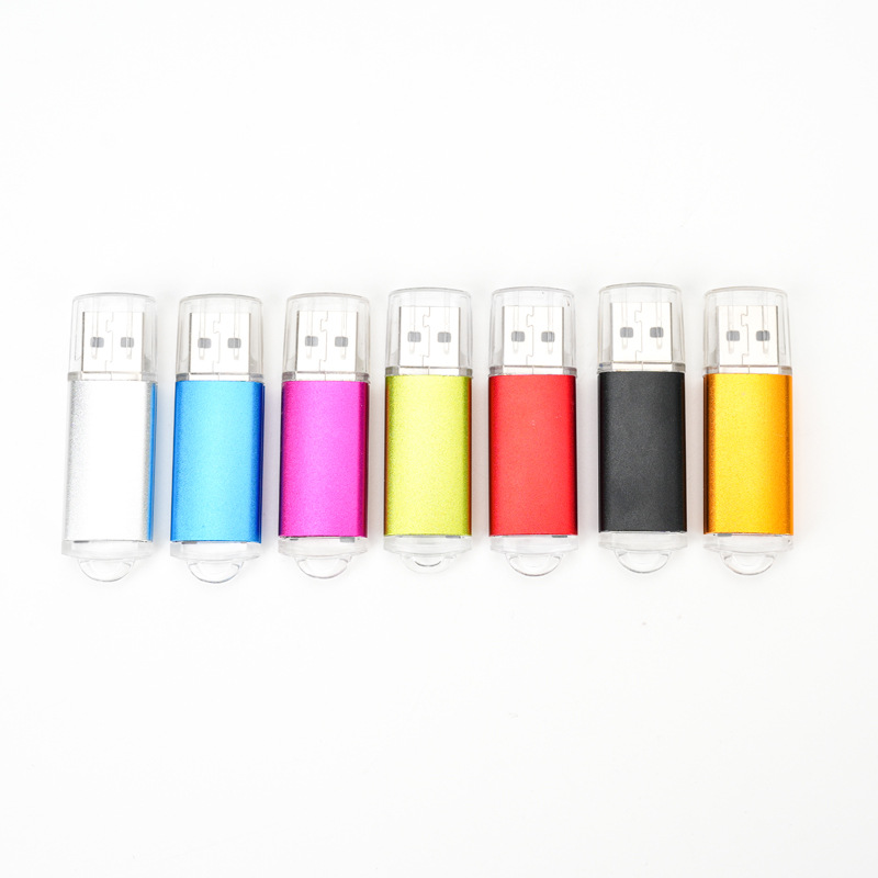 Memoria USB de colores brillantes al por mayor para licitación, 64 GB, grabado de logotipo personalizado creativo, pequeña capacidad, memoria USB de metal de alta velocidad 3.0 para regalo