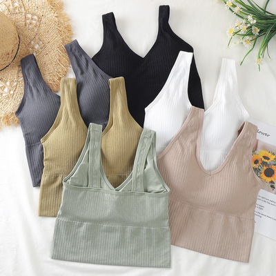 春夏网红百搭美背运动裹胸短款内搭打底衣女防走光紧身露脐小背心