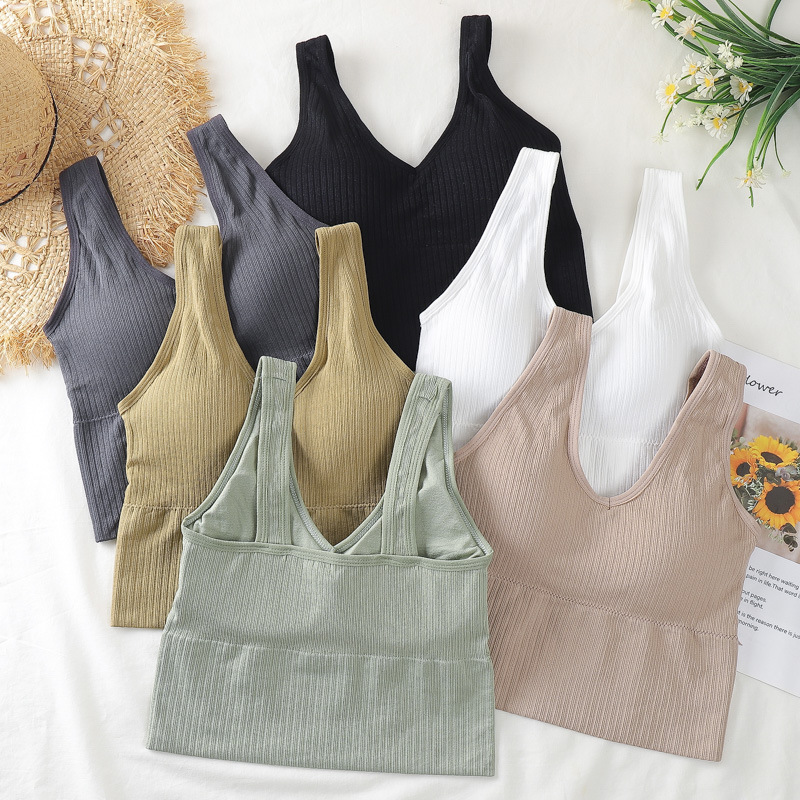 春夏网红百搭美背运动裹胸短款内搭打底衣女防走光紧身露脐小背心