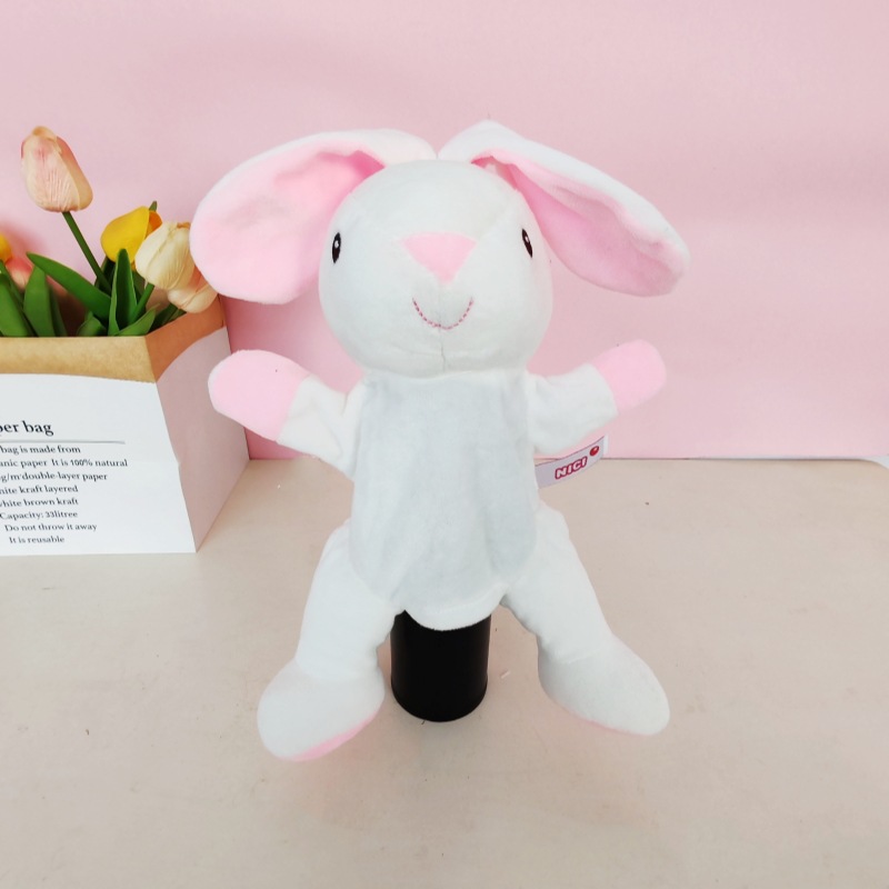 Marioneta de mano con boca móvil, muñeco de peluche para niños, guante de animal de peluche, muñeco de educación temprana para jardín de infantes