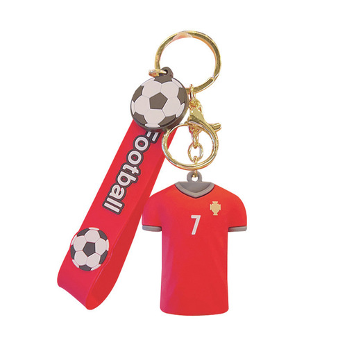 World Cup football star Messi and Ronaldo jersey key chain car key chain bag pendant claw machine small gift