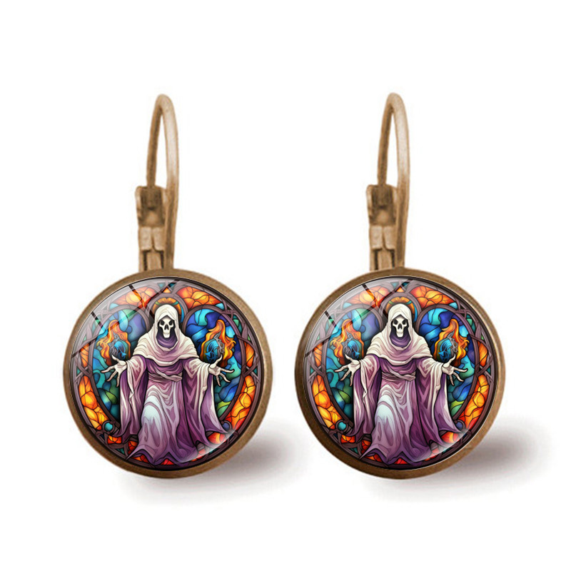 Orecchini a forma di zucca per donna, semplici e versatili, orecchini a forma di castello fantasma di Halloween, accessori per le orecchie_voghion.com