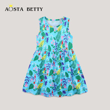 AostaBetty �ļ��¿�Ůͯ����ȹŷ����Բ�컨��ӡ����ͯ����ȹ