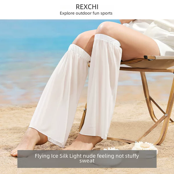 Ice Silk Leg Sleeves Two-In-One Sun Protection Ice Sleeves Seaside Casual Sunshade Anti-Uv Cold Leg Protection Socks for Women