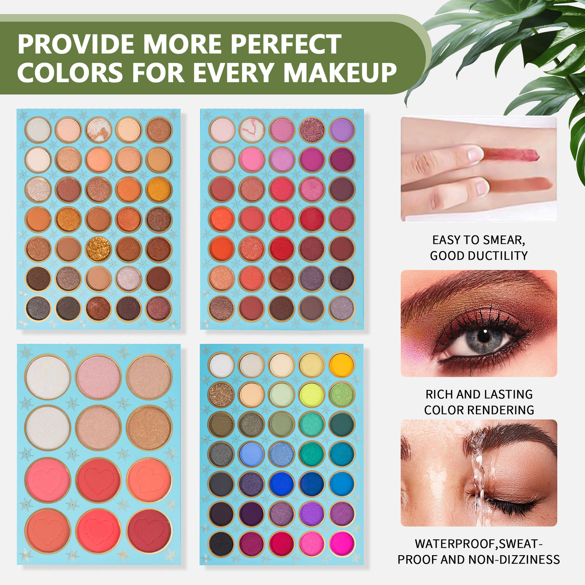 Cross-border 117-color folding eyeshadow palette, four-layer matte, pearlescent blush contour, high-gloss one-piece makeup palette undefined
