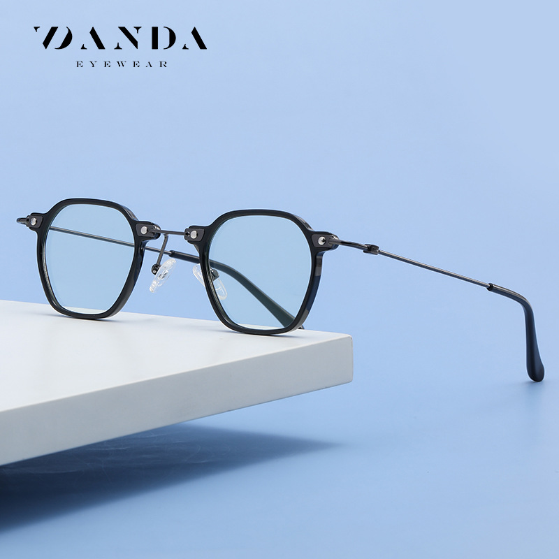 Comercio exterior nuevo anti-azul gafas de luz personalizada nicho miopía gafas marco TJ858 hombres y mujeres misma moda gafas lisas
