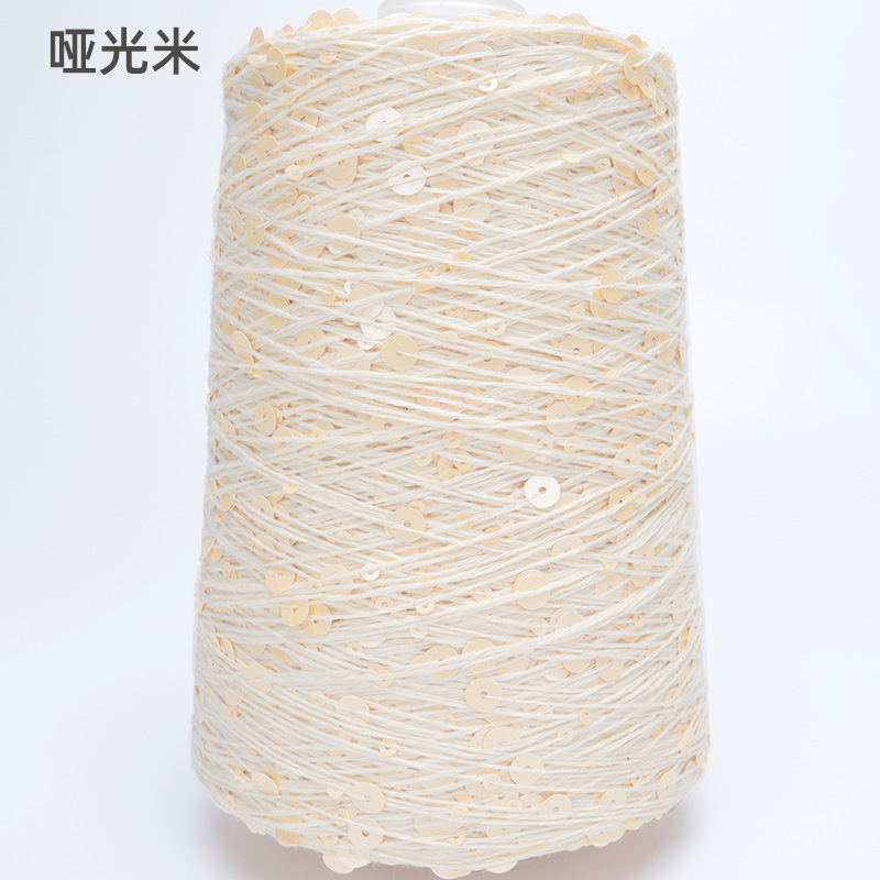 Silk Yue / mano DIY hilo de algodón multicolor brillante 3mm + 6mm sequilla 250 gramos de hilo de aguja de ganchillo