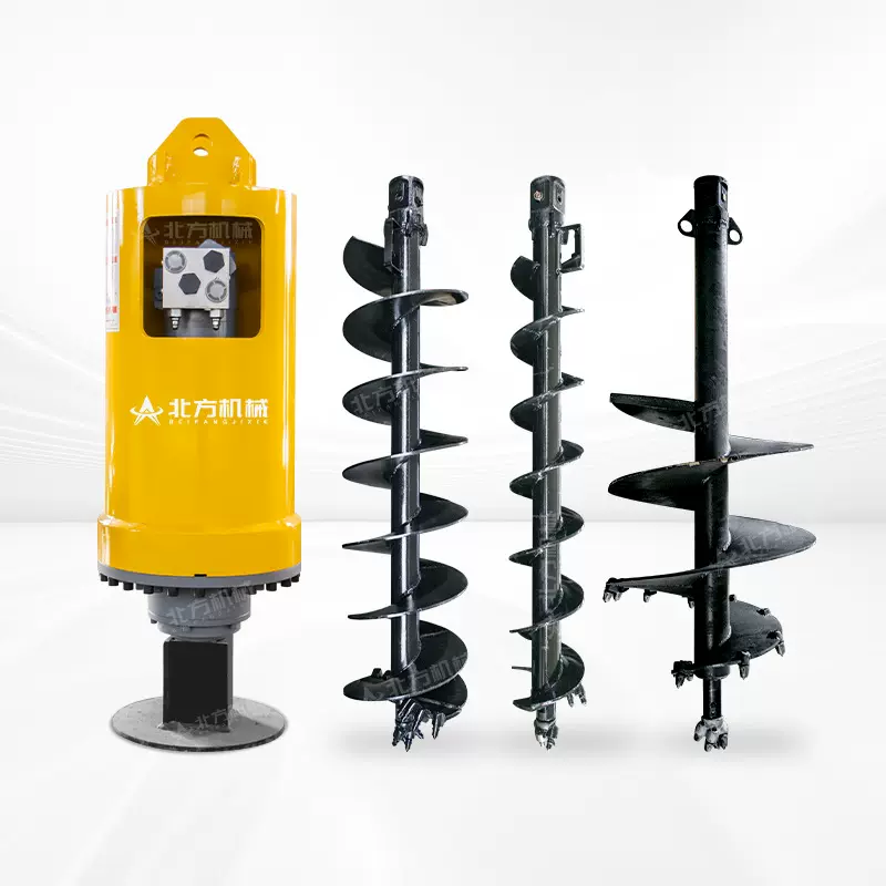 挖掘机动力头液压螺旋钻孔机螺旋钻杆捞沙筒powerhead螺旋打孔机