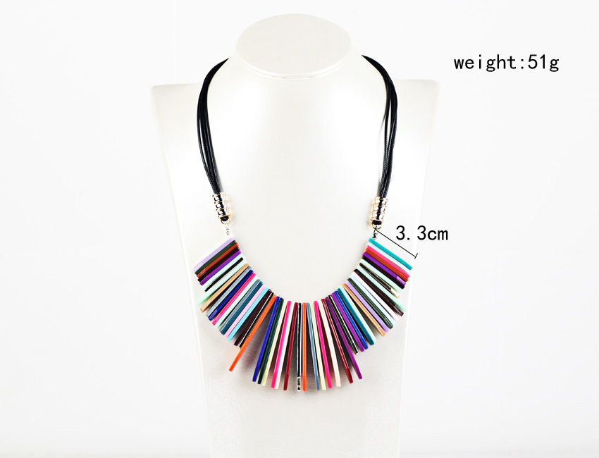 European and American single colorful geometric ethnic alloy necklace
