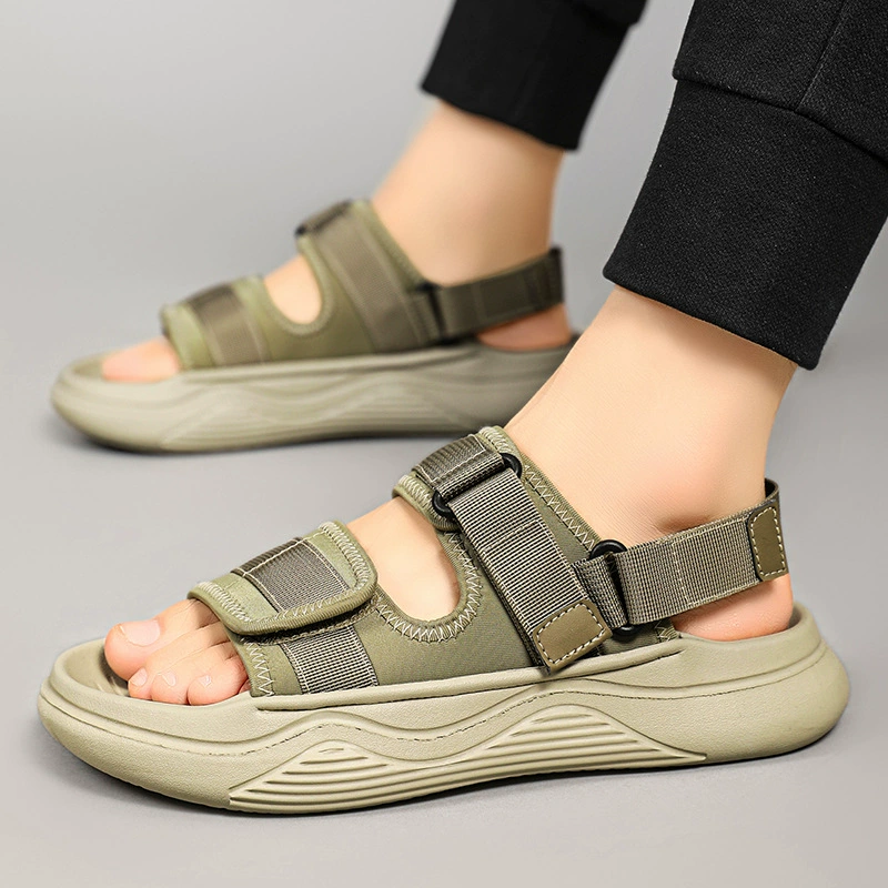 Сандалии мужские летние верхняя одежда нескользящая пляжная обувь для спорта и отдыха на толстой подошве уличные мужские сандалии и тапочки для вождения модный стиль