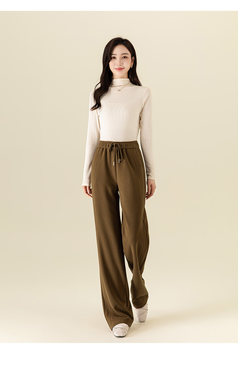 Quần culottes nữ ống rộng lưng thun dáng suông mềm mại — Màu be chi tiết 24
