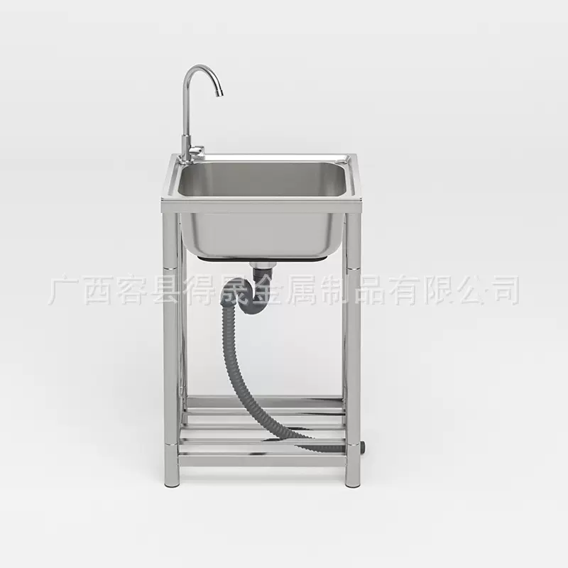 5040水槽带支架洗菜盆不锈钢水槽洗手盆落地户外单槽单盆双盆