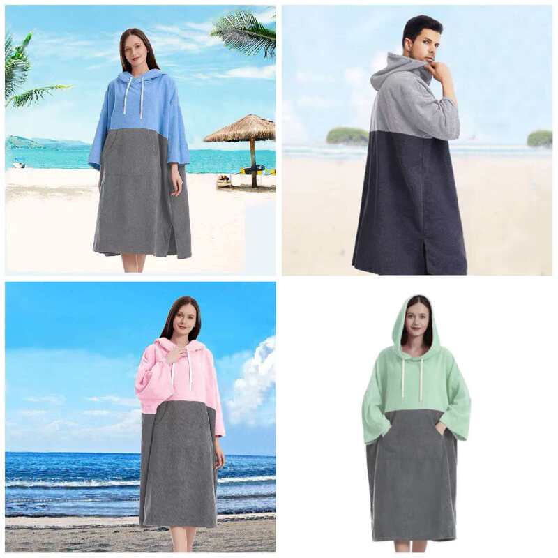 Microfiber Quick-Drying Bathrobe for Adults, Hooded Changing Robe, Portable Cape for Swimming and Surfing, Cross-Border Wholesale Customization