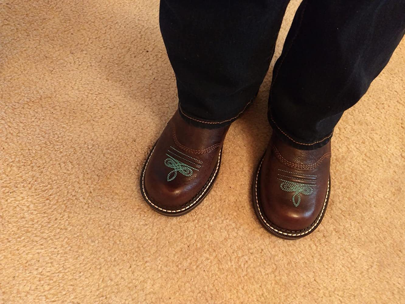 Vyšívané kovbojské boty Podzimní a zimní kožené boty Dámské kozačky do půli lýtek_voghion.com