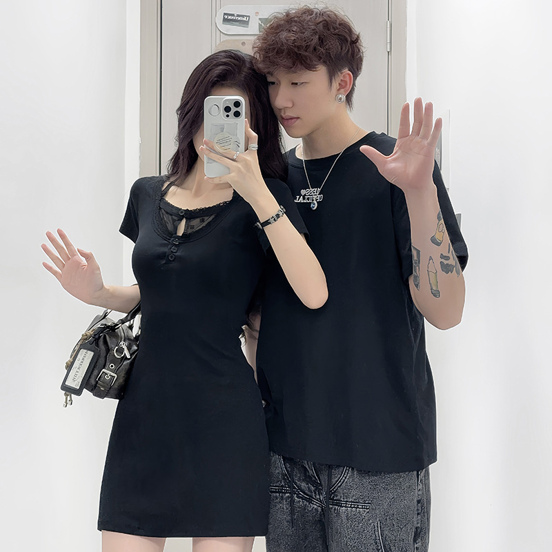 2025 Summer Couple Wear, Elegant Design, Sexy Hot Girl Hip-Hugging Dress for Summer