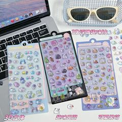 3D立体レリーフステッカーかわいい漫画动物ステッカー女の子子供用高颜値装饰クリスタルドリップ防水