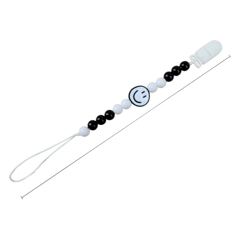 2023 модная цепочка для соски со смайликом, выражение улыбки, прорезыватель против падения