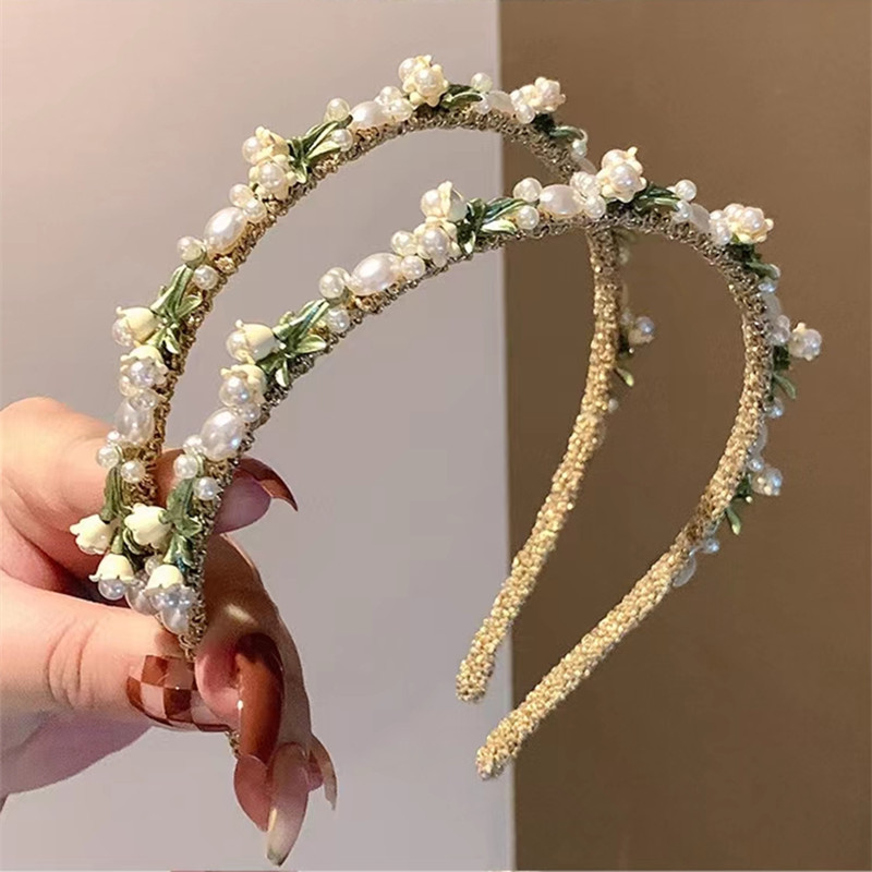 Women's Fairy Style Sweet Flower Alloy Inlay Artificial Pearls Hair Band display picture 2