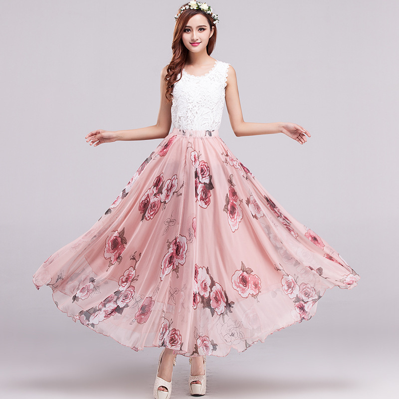 Shiffon pleated skirt