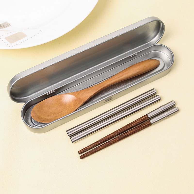 Palillos plegables de viaje Palillos retráctiles portátiles de acero inoxidable de ébano de caoba Juego de vajilla para exteriores Palillos de madera de alitas de pollo
