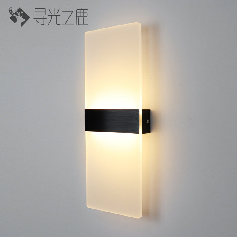 Lámpara de pared de acrílico LED simple lámpara de noche dormitorio salón Hotel pasillo LED iluminación de ingeniería