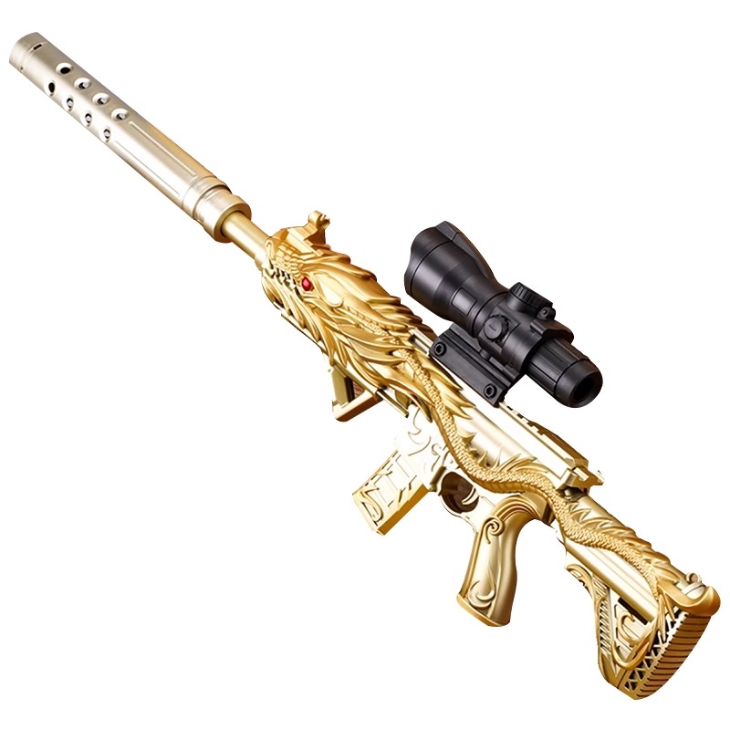 Cinco garras dragón de oro M416 pistola de juguete para niños tirando pistola de bala simulación de francotirador chico mecanismo de carga para comer pollo conjunto completo image 6