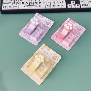 Cute student cat claw mini stapler playful silicone cat claw 12 standard stapler suction card wholesale