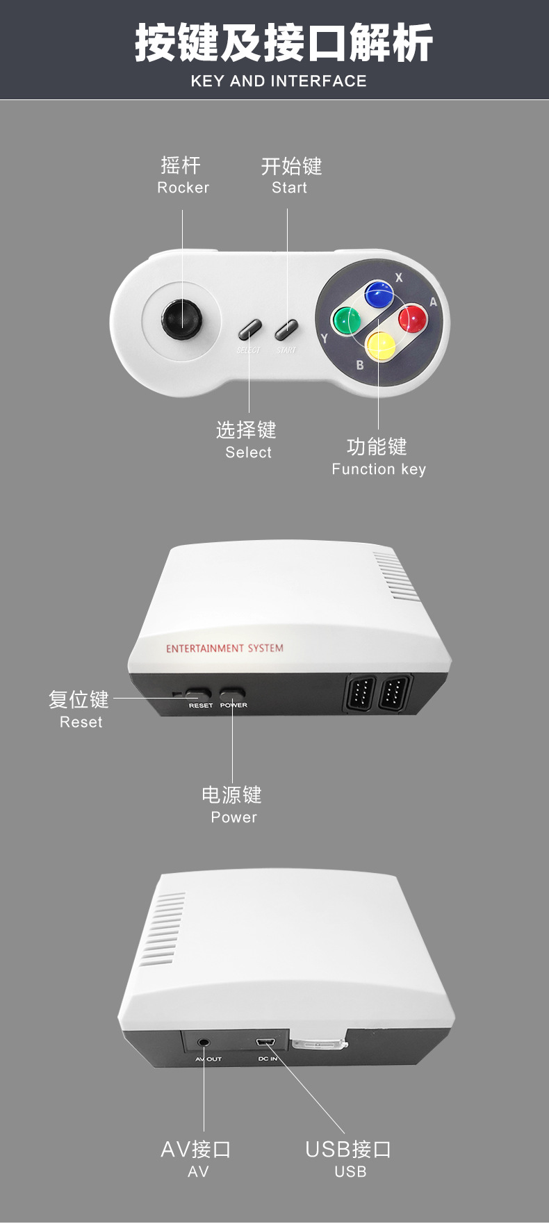 工厂直销 跨境外贸 高品质 电视游戏机带TF卡 可存档模拟器NES怀旧红白机双人家用游戏机详情9